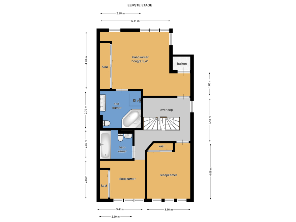 Bekijk plattegrond van eerste etage van Basalt 67