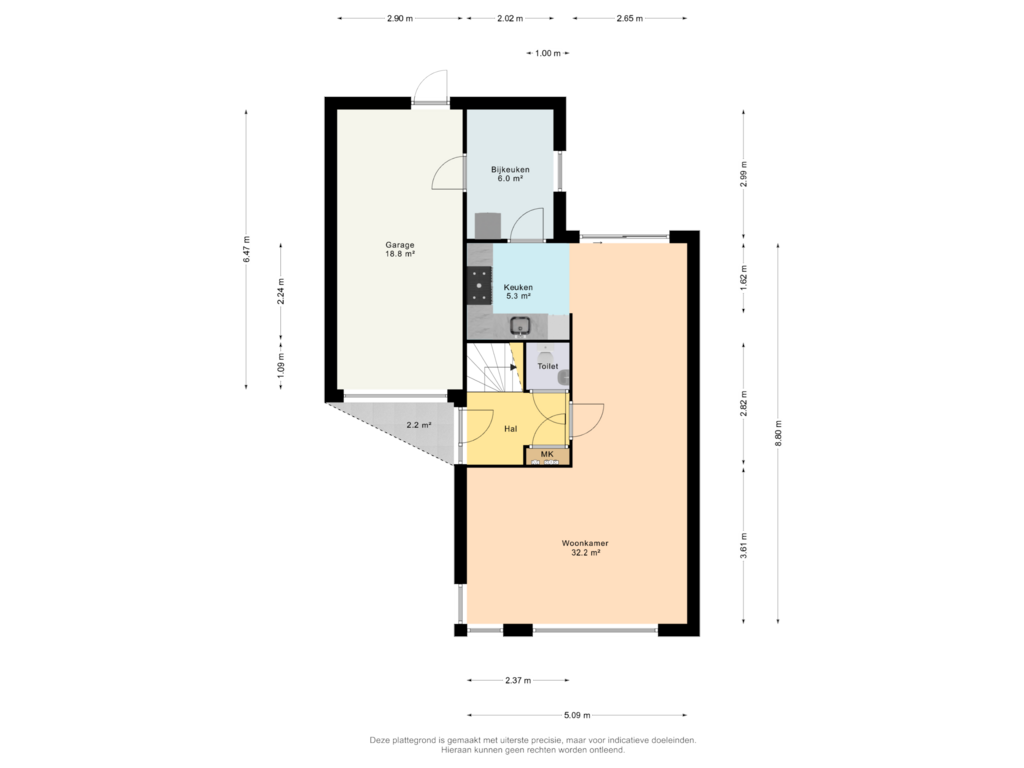 Bekijk plattegrond van Begane Grond van Lycklamaweg 43