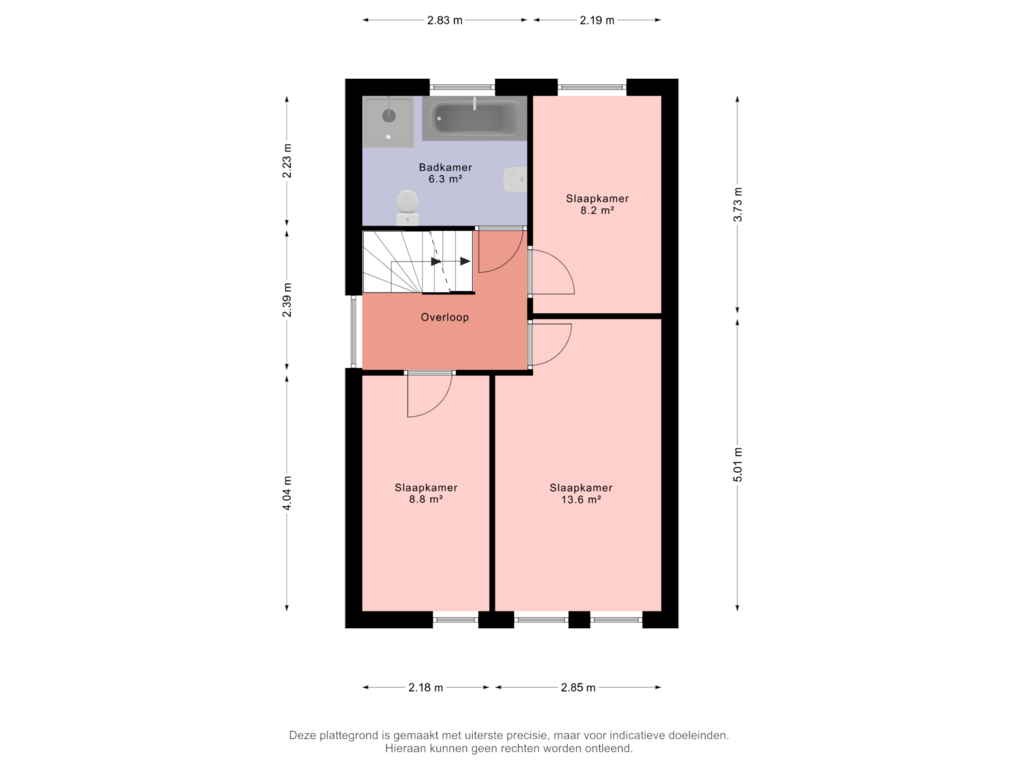 Bekijk plattegrond van 1e Verdieping van Lycklamaweg 43