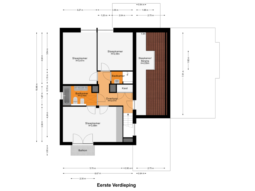 Bekijk plattegrond van Eerste Verdieping van Herkenberg 16