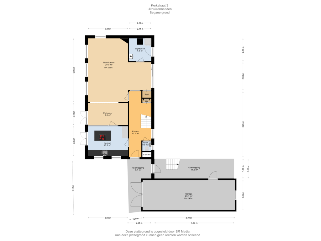 Bekijk plattegrond van Begane grond van Kerkstraat 3