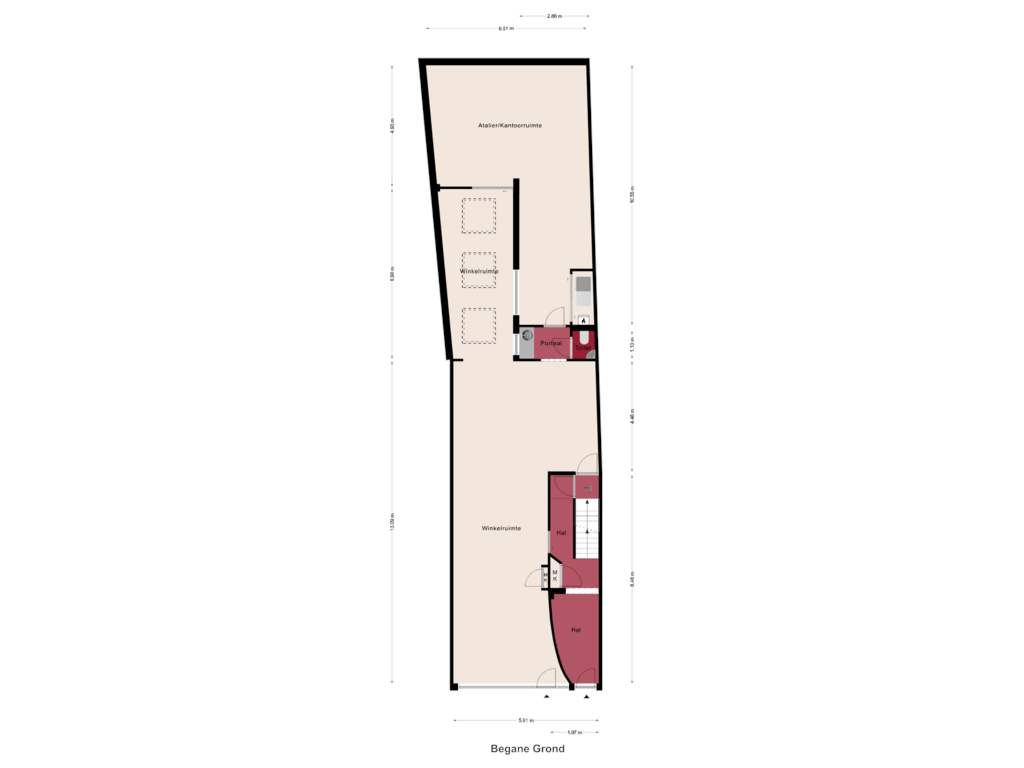 Bekijk plattegrond van Begane Grond van Langpoort 7