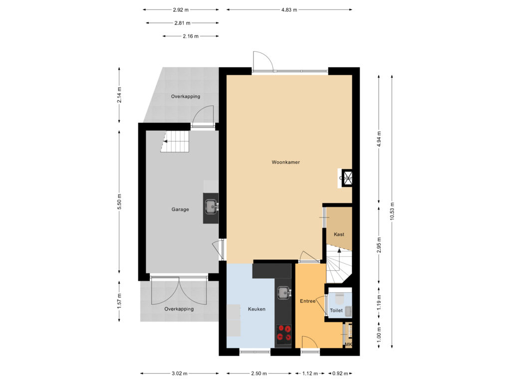 View floorplan of Begane grond of Van Hallstraat 20