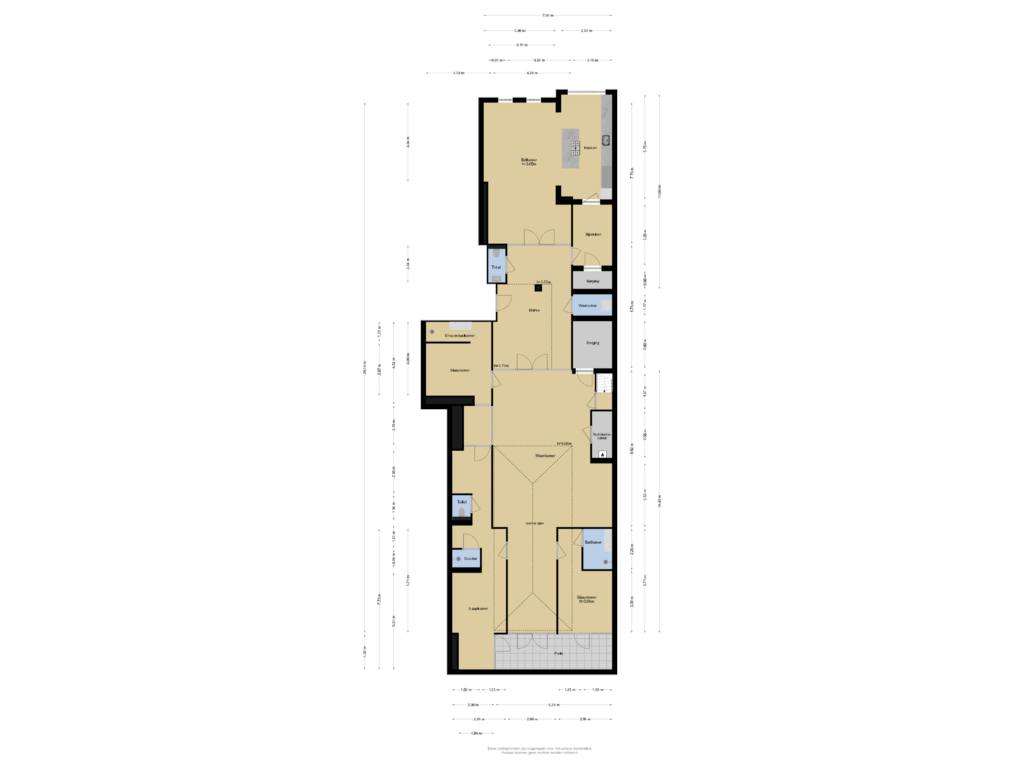 View floorplan of Begane grond + Dakkoepel of Willemskade 20-A