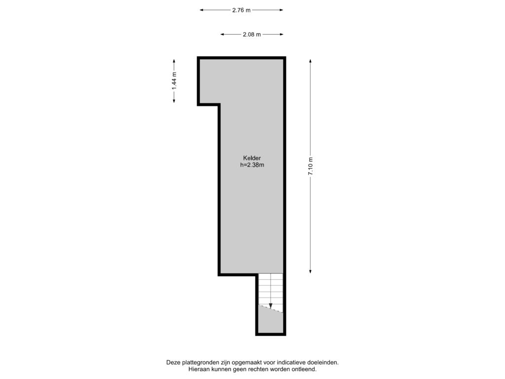 View floorplan of Kelder of Willemskade 20-A