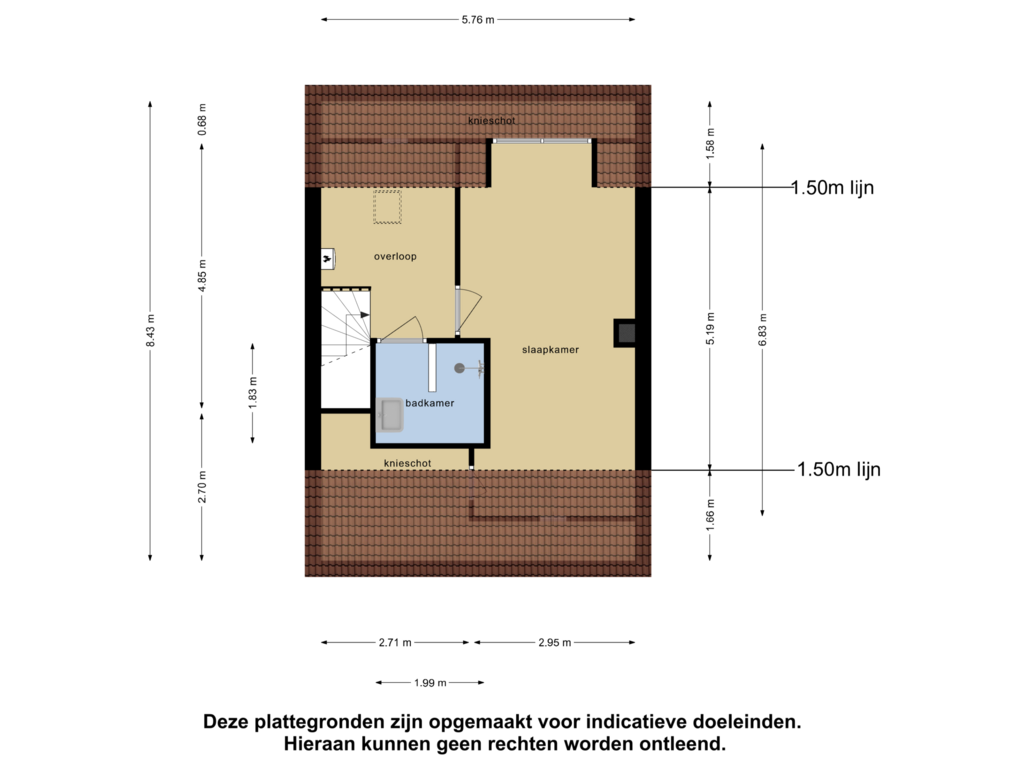 View floorplan of Tweede Verdieping of Lepelaar 20