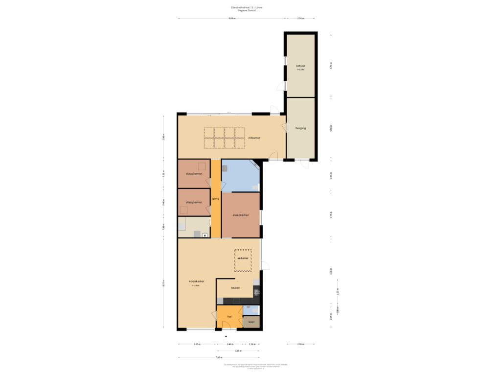 Bekijk plattegrond van BEGANE GROND van Elisabethstraat 13