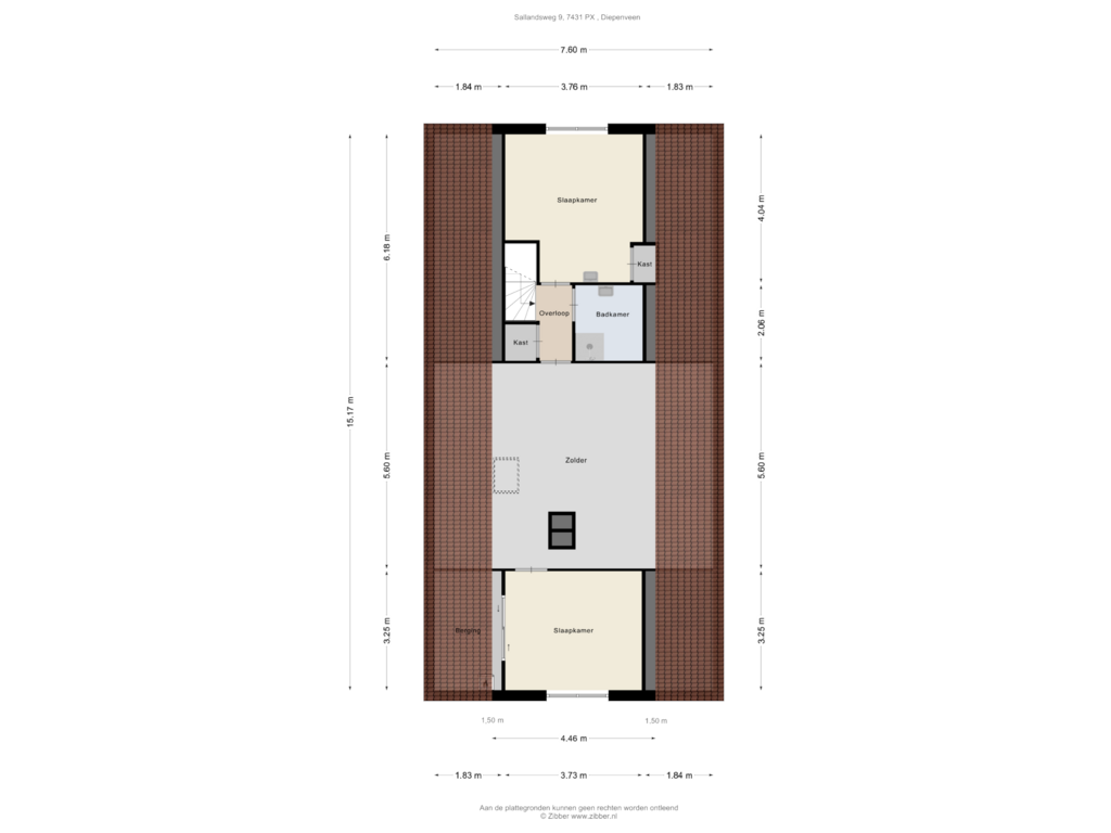 Bekijk plattegrond van Zolder van Sallandsweg 9