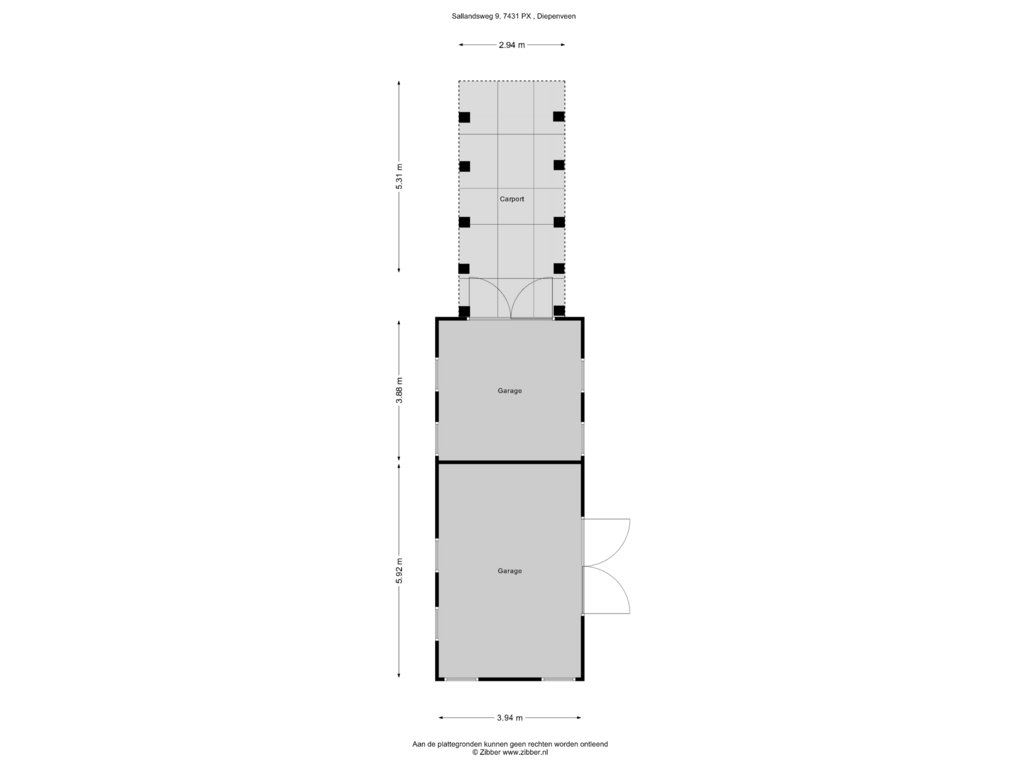 Bekijk plattegrond van Garage van Sallandsweg 9