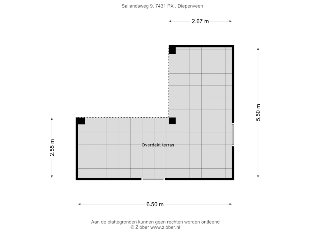 Bekijk plattegrond van Overdektterras van Sallandsweg 9