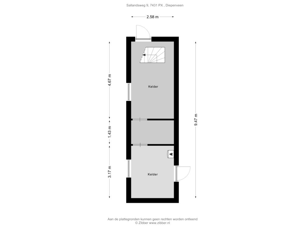 Bekijk plattegrond van Kelder van Sallandsweg 9