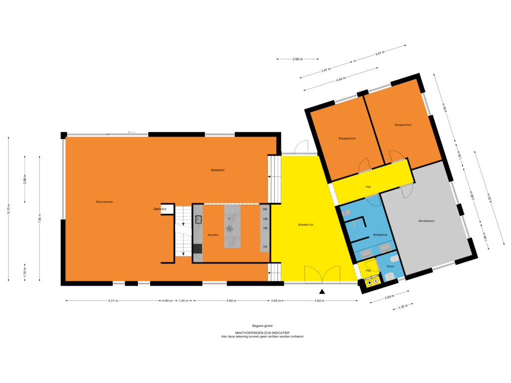 Bekijk plattegrond van Begane Grond van Oudendijk 143