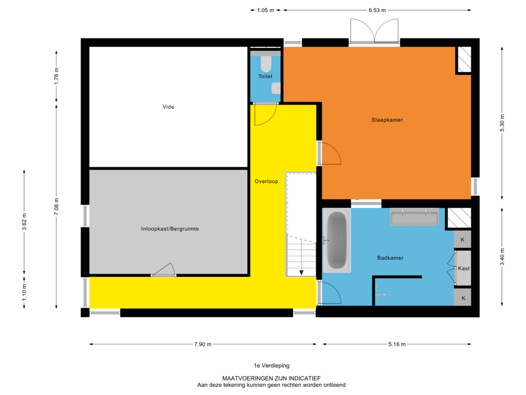 Bekijk plattegrond van 1e Verdieping van Oudendijk 143