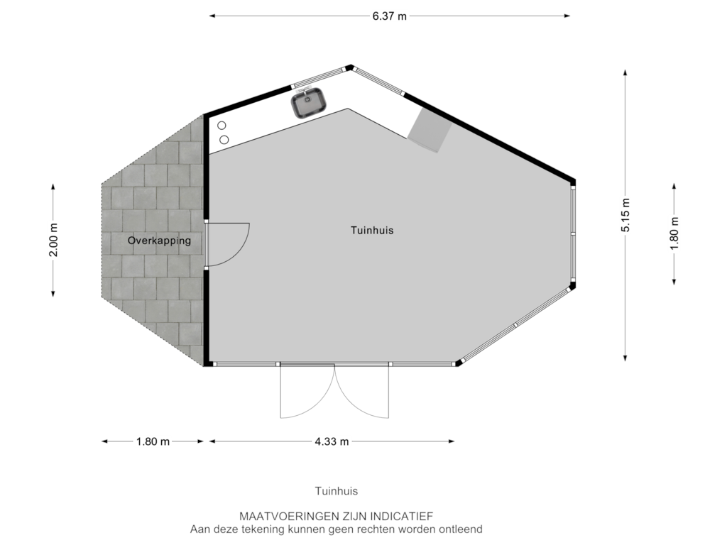 Bekijk plattegrond van Tuinhuis van Oudendijk 143