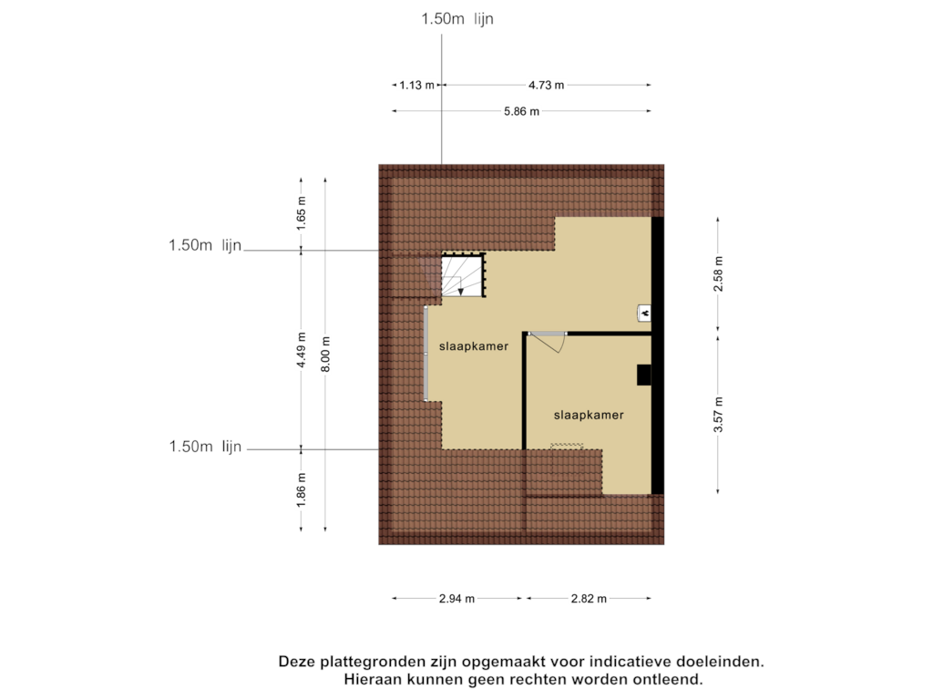 Bekijk plattegrond van 2e verdieping van Zandstraat 72