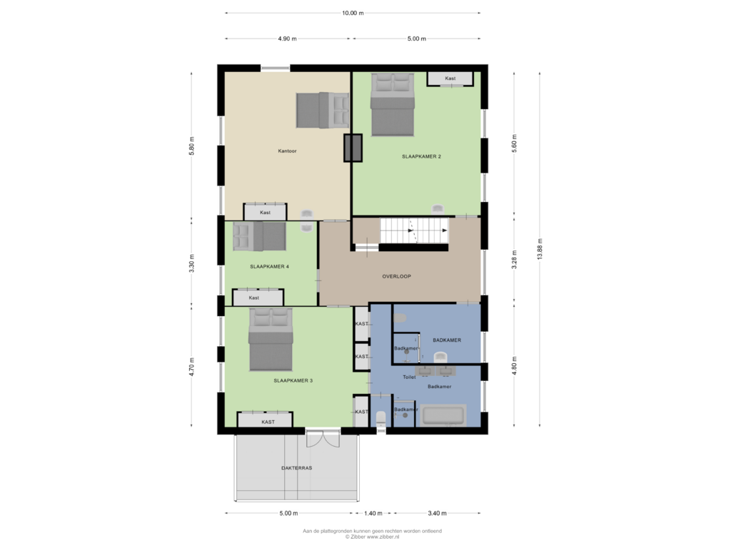 View floorplan of Eerste verdieping of Bleijendaalseweg 7