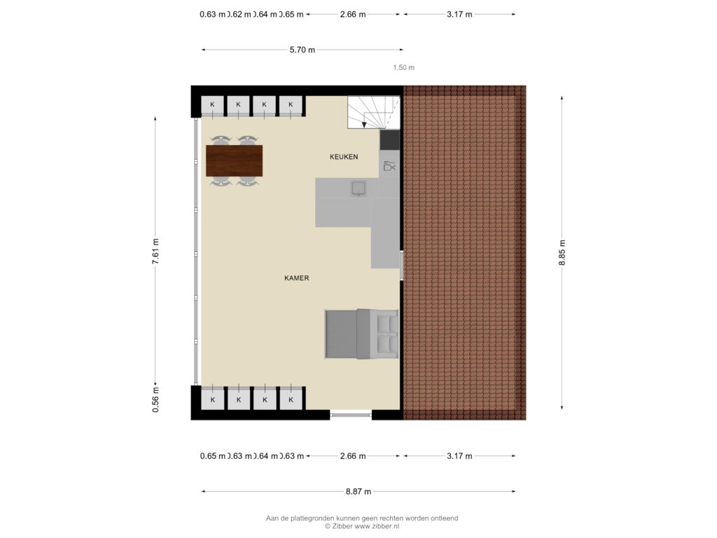 View floorplan of Zolder of Bleijendaalseweg 7