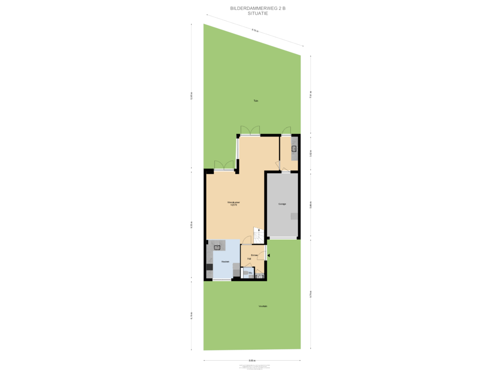 Bekijk plattegrond van Situatie van Bilderdammerweg 2-B