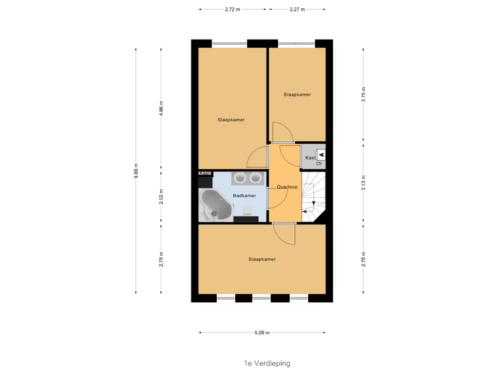 Bekijk plattegrond van 1e Verdieping van IJsvogel 9