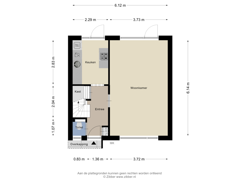 View floorplan of Begane Grond of De Moorstraat 14