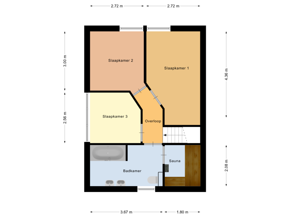 Bekijk plattegrond van Eerste verdieping van Buitenhof de Leistert 172