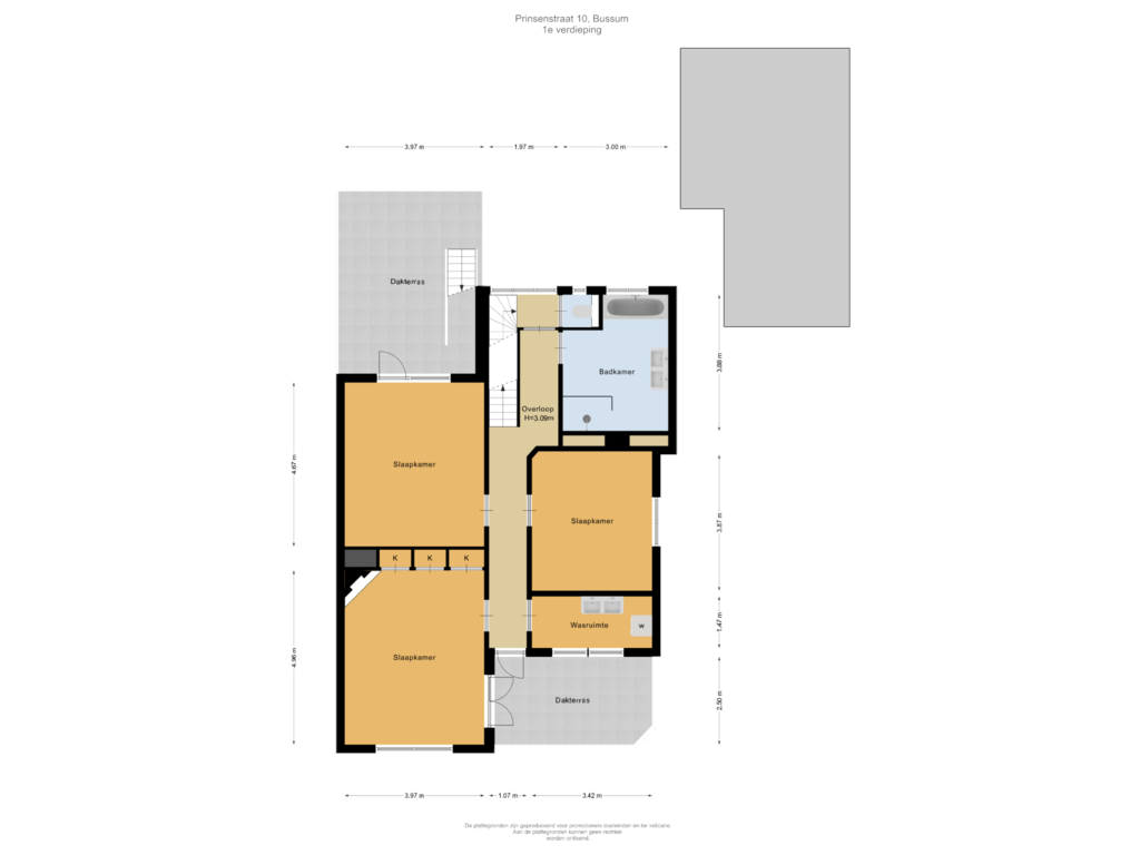 Bekijk plattegrond van 1e verdieping van Prinsenstraat 10