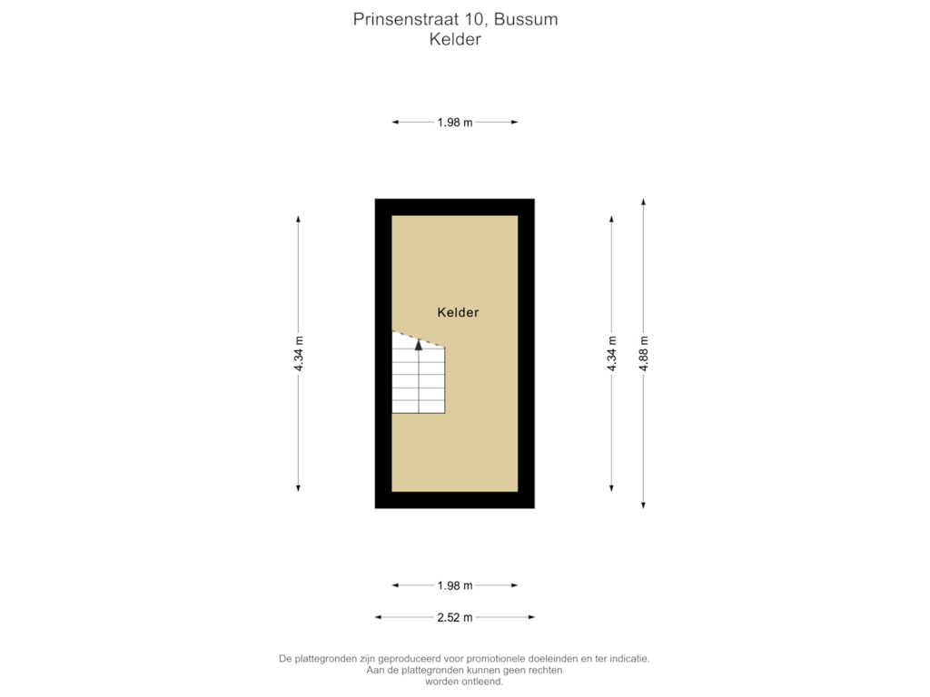 Bekijk plattegrond van Kelder van Prinsenstraat 10