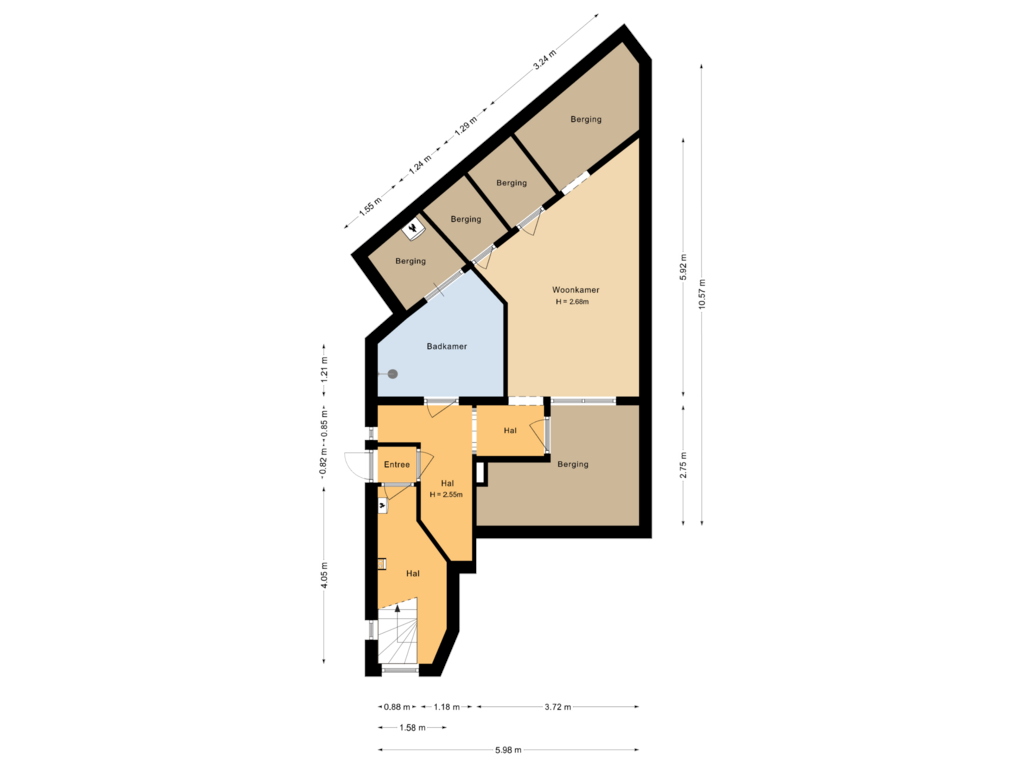 View floorplan of Begane grond of Rijksstraatweg 45-A