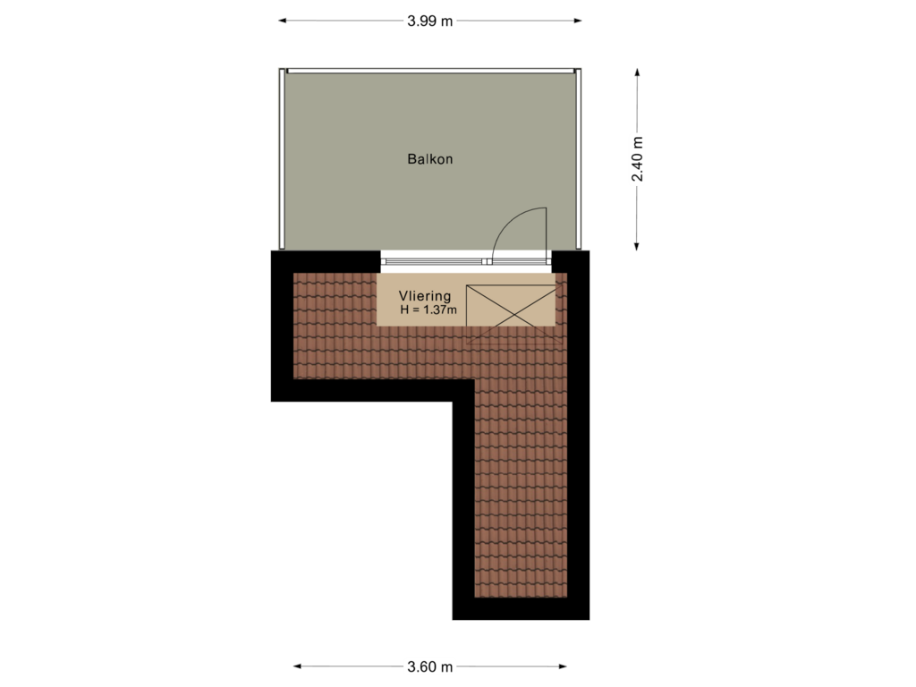 View floorplan of Vliering of Rijksstraatweg 45-A