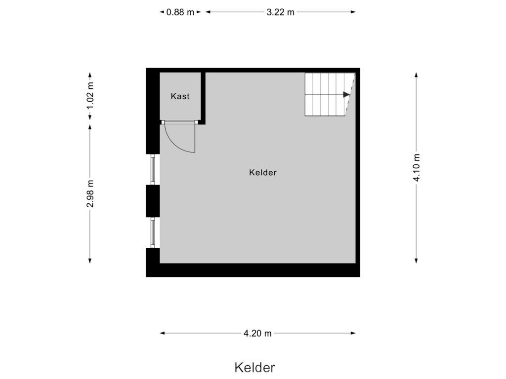 Bekijk plattegrond van Kelder van Graaf Reinaldweg 1