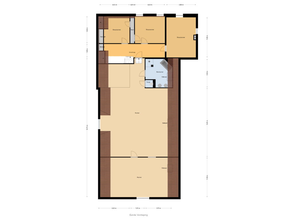 Bekijk plattegrond van Eerste Verdieping van Graaf Reinaldweg 1