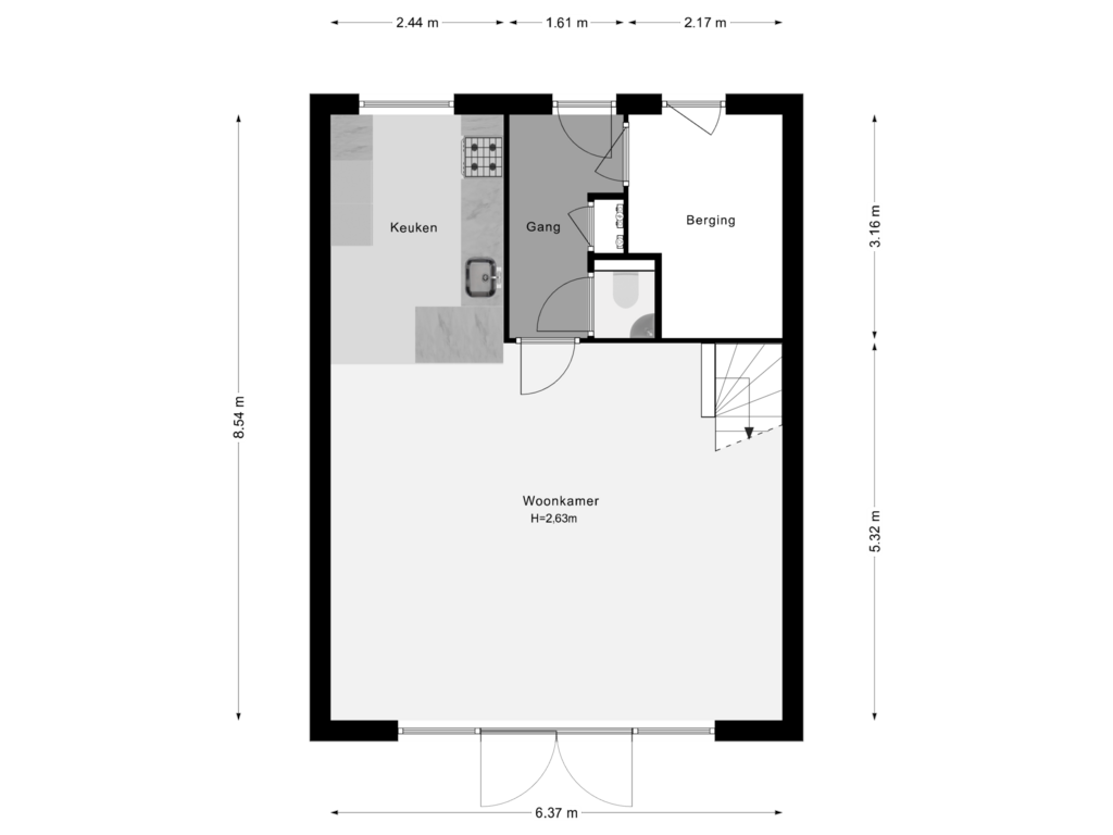 Bekijk plattegrond van Begane Grond van Aegidiusstraat 161