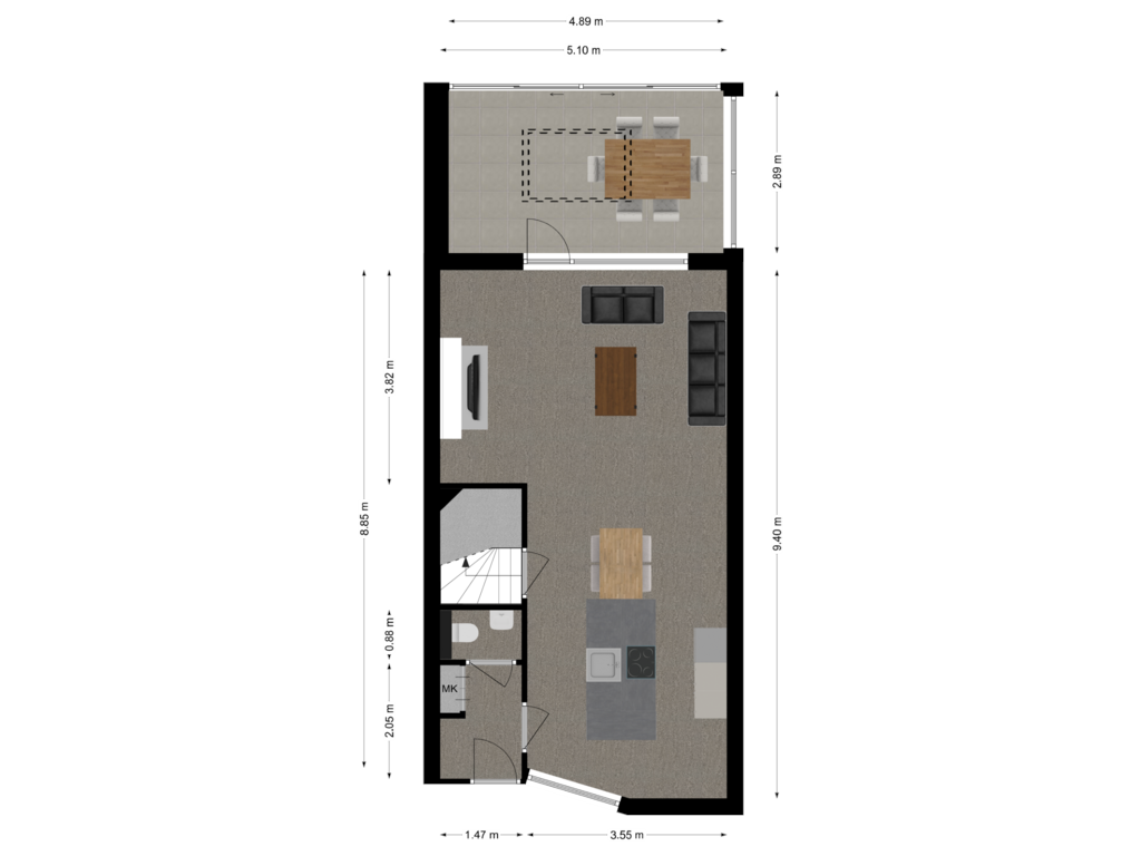 View floorplan of Begane Grond of Lombardijenlaan 361