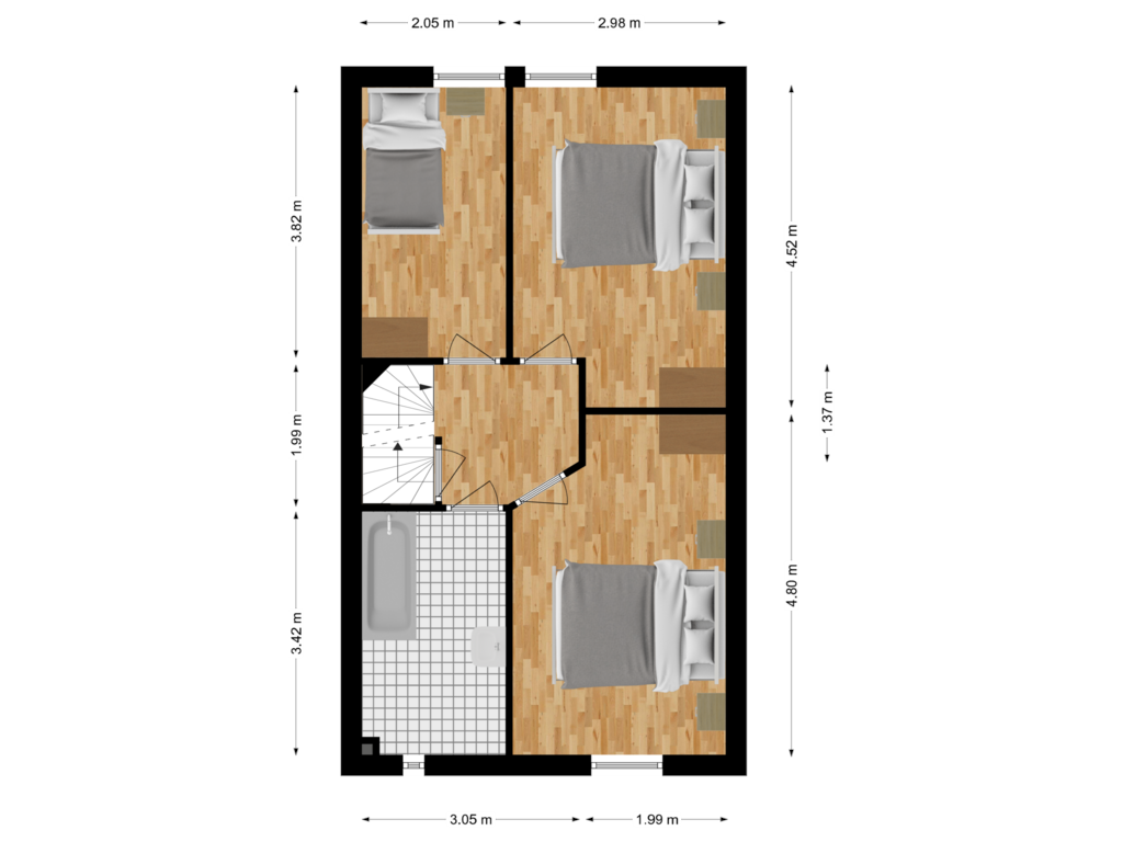 View floorplan of Eerste Verdieping of Lombardijenlaan 361