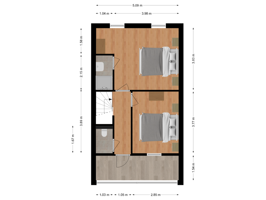 View floorplan of Tweede Verdieping of Lombardijenlaan 361