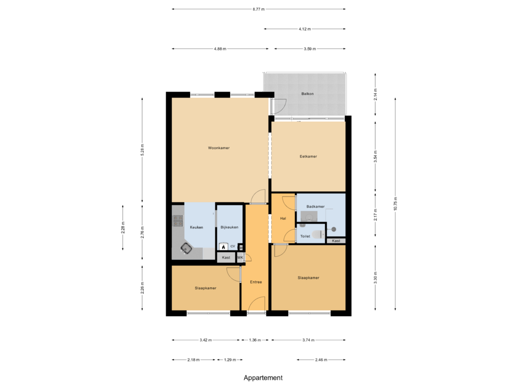 View floorplan of Appartement of Zeemanstraat 106