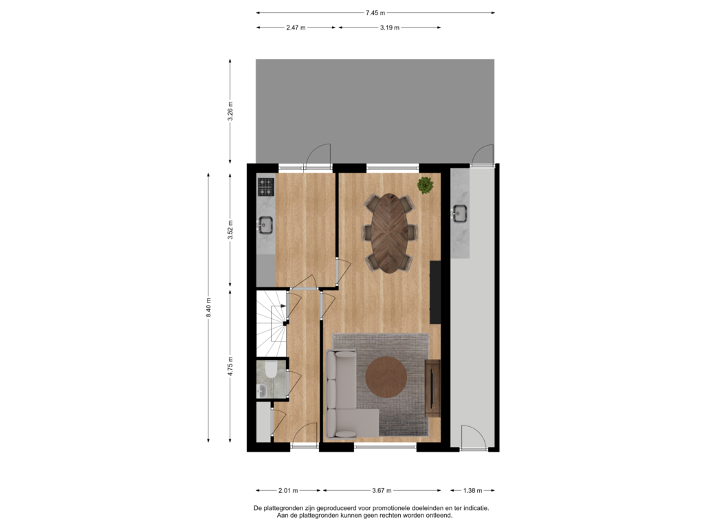 View floorplan of Begane grond of Veenblok 9