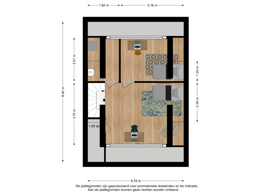 View floorplan of Tweede verdieping of Veenblok 9