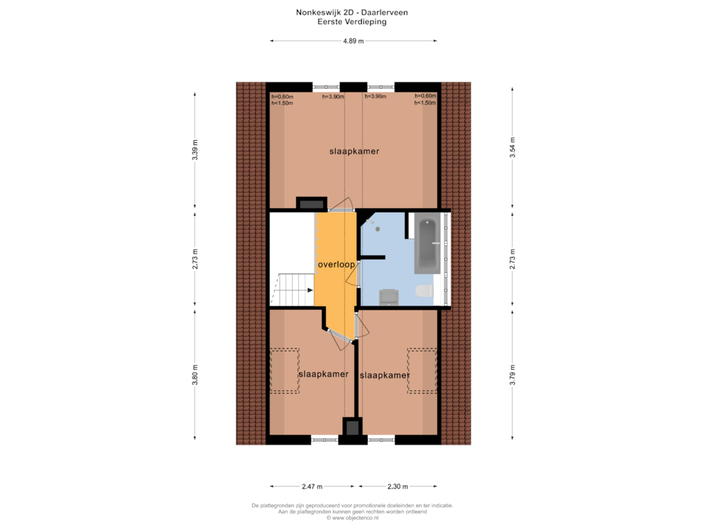 Bekijk plattegrond van Eerste Verdieping van Nonkeswijk 2-D