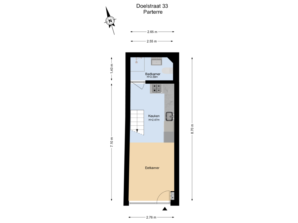 Bekijk plattegrond van Begane Grond van Doelstraat 33