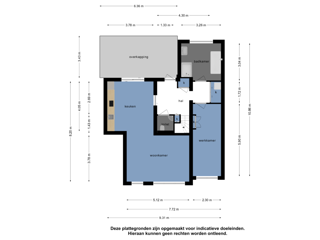 Bekijk plattegrond van Begane grond van 's-Gravenweg 131