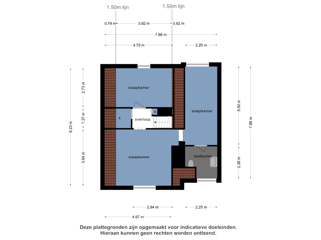 View floorplan of 1e verdieping of 's-Gravenweg 131