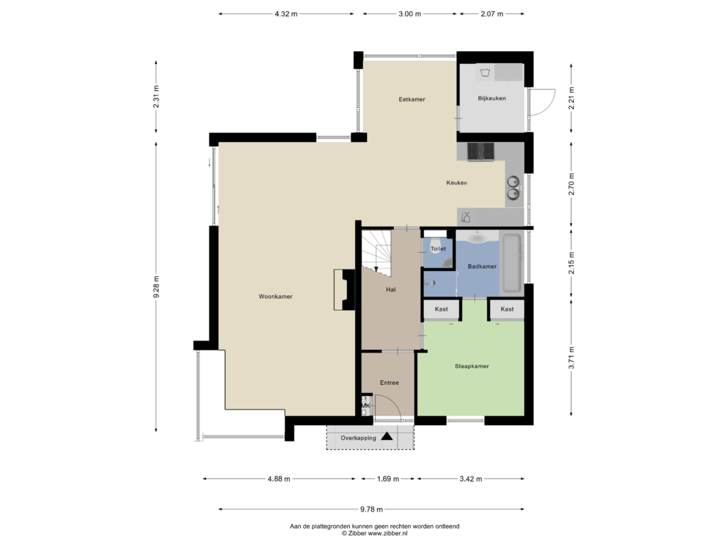 Bekijk plattegrond van Begane grond van Vestdijklaan 346