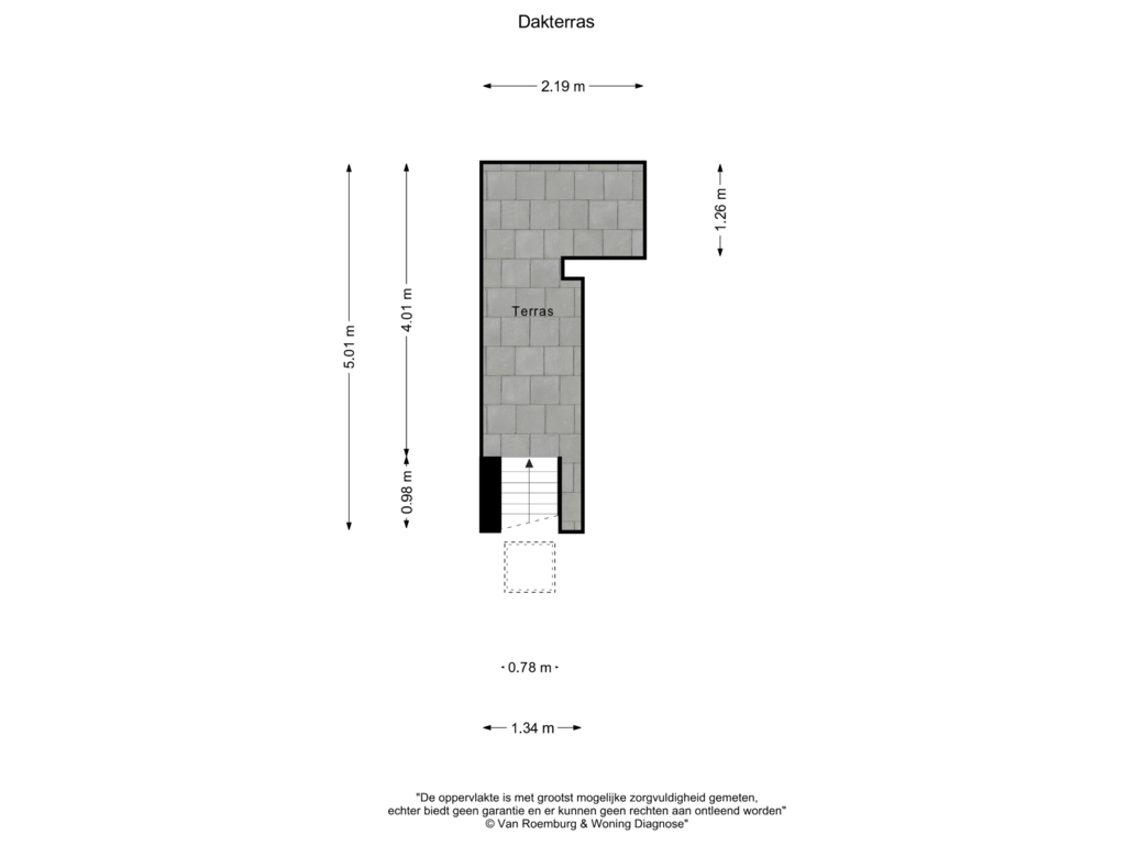 Bekijk plattegrond van Dakterras van Eerste Goudsbloemdwarsstraat 3-1