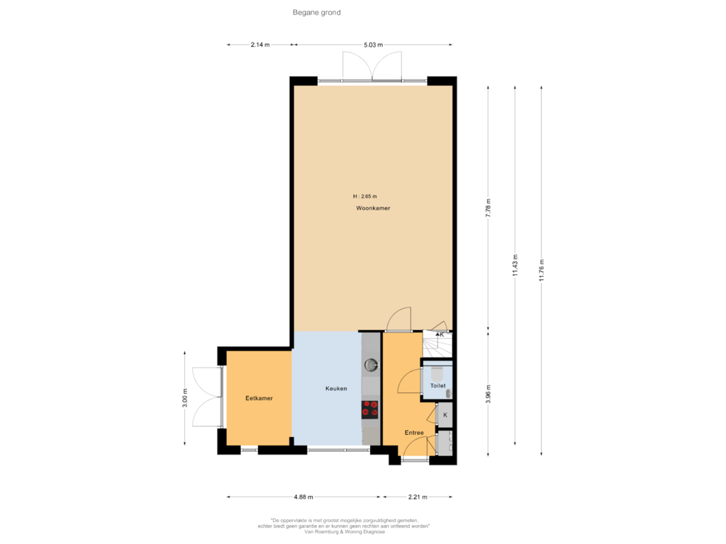 Bekijk plattegrond van Begane grond van Vlinderweg 172