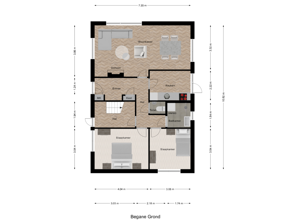 Bekijk plattegrond van Begane Grond van Abeelstraat 3