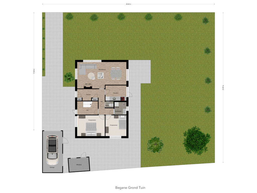 Bekijk plattegrond van Begane Grond Tuin van Abeelstraat 3