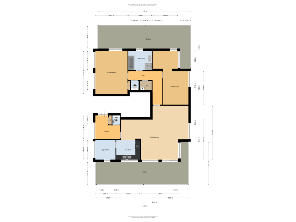 Bekijk plattegrond van Appartement van Koevordermeerstraat 16