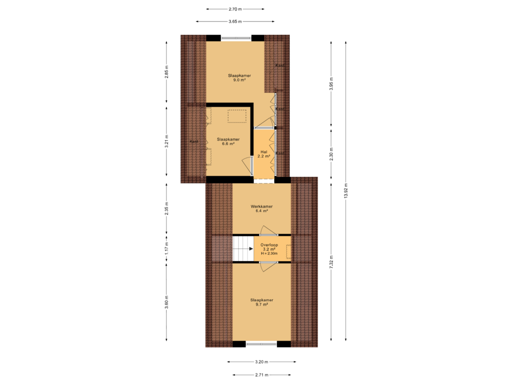 Bekijk plattegrond van 1e verdieping van Mûnewei 11