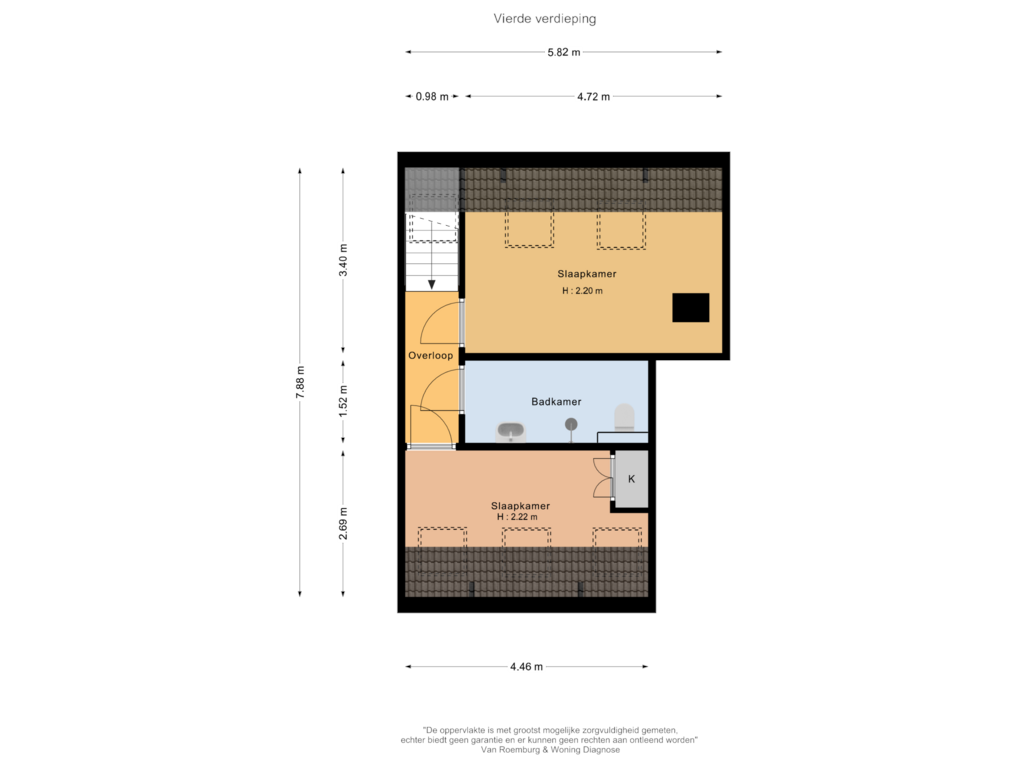 View floorplan of Vierde verdieping of Tolstraat 140-3L